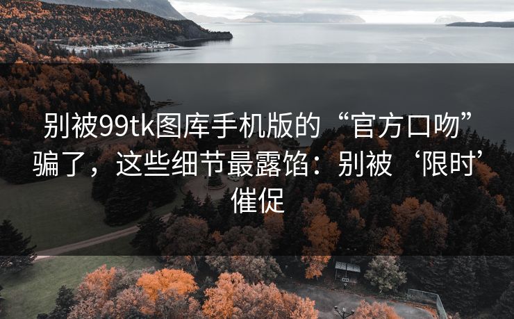 别被99tk图库手机版的“官方口吻”骗了,这些细节最露馅:别被‘限时’催促 别被99tk图库手机版的“官方口吻”骗了,这些细节最露馅:别被‘限时’催促