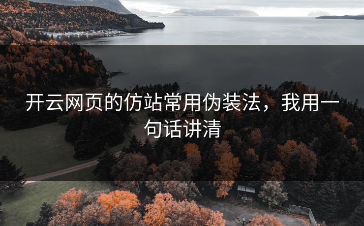 开云网页的仿站常用伪装法，我用一句话讲清