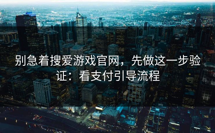 别急着搜爱游戏官网，先做这一步验证：看支付引导流程